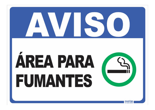 Placa De Sinalização Aviso Área Para Fumantes