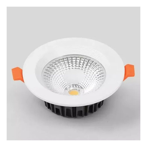 5x Foco Panel Plafón Led Embutido 7w Redondo Luz Fría Cob