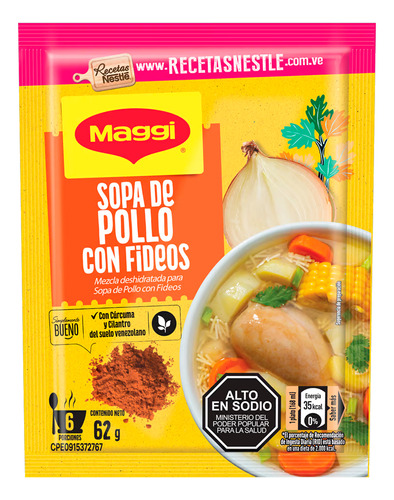 Sopa Maggi De Pollo Con Fideo 62gr 2 Unds