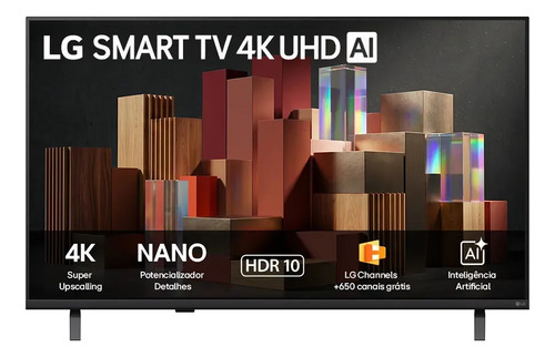Smart TV LG 55'' 4K Ultra HD NANO AI Webos 26 55UN85C HDR10 Bluetooth Wi-Fi Google Cast