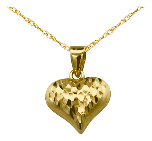 Gargantilla Collar Corazón Diamantado Oro 10k Horoz Mi182