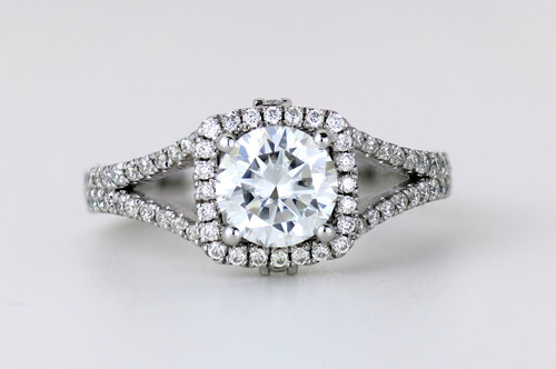 Anillo Compromiso Diamante Moissanita Con Pavé 1.0ct Niridia