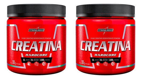 Kit 2x Creatina Hardcore 300g Integralmédica Neutro