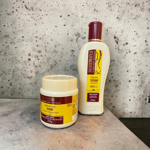 Kit 1 Shampoo 1 Banho Creme Força Maciez Tutano 250 Ml K8147