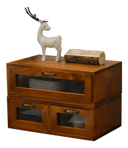 Organizador De Escritorio De Madera, Archivador 1 Cajón