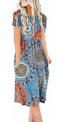 Db Moon Mujeres Verano Casual Vestidos De Manga Corta Vestid