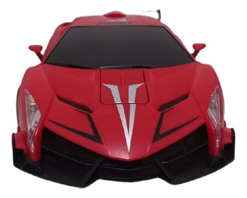 Carro Control Remoto Luz Transformer 2 En 1 Niños Sa Color Rojo