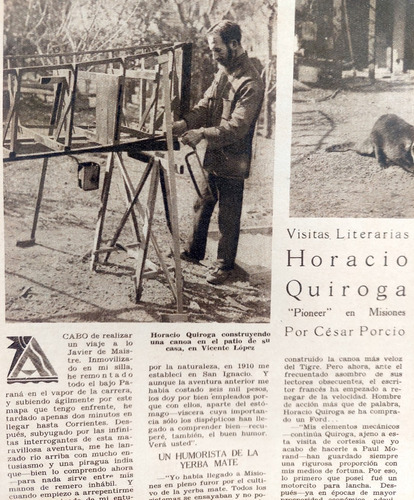 Entrevista A Horacio Quiroga 1929 Un Pioneer En Misiones