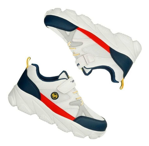 Imagen 3 de 5 de Tenis Deportivos Blanco-azul Bubblegummers Olimpo Niño