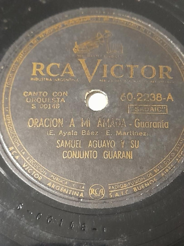 Samuel Aguayo Y Su Conjunto Guaraní           Disco De Pasta