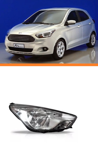 Farol Ford Ka 2015 2016 2017 2018 Cromado Direito