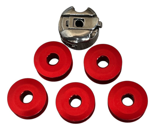 Bobina Y 5 Carretes Rojos Para Máquina Recta Industrial