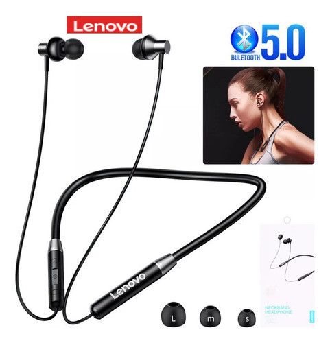 Lenovo He05 Audífonos Blutetooth Deportivos Ipx5 Micrófono Color Negro