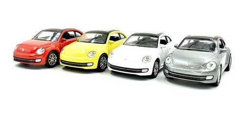 Vw New Beetle Set 4 Piezas Fricción Welly Escala 1/32 Nuevo