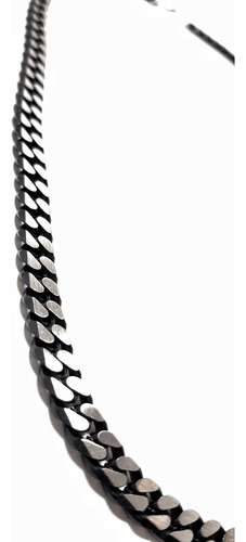 Collar Cadena Grumet Plana Fina En Acero Q Negro 316 Inox. Negro