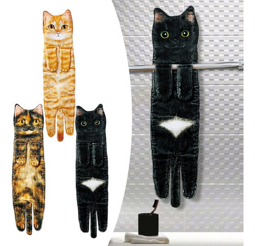 3pcs Multipurpose Cat Funny Hand Towels Drying Hands