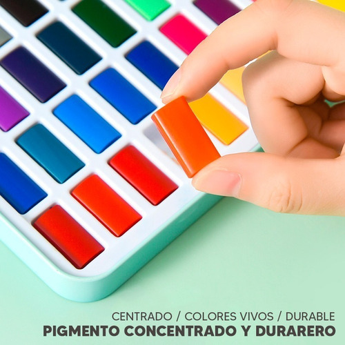 Imagen 5 de 10 de Kit De Acuarela En Pastilla Profesional 36 Colores Giorgione