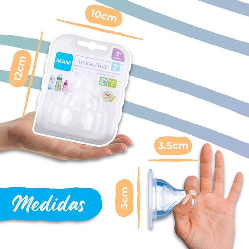 Mamilas Mam Para Biberón Flujo Rápido Nivel 3, 4m+, 2 Piezas