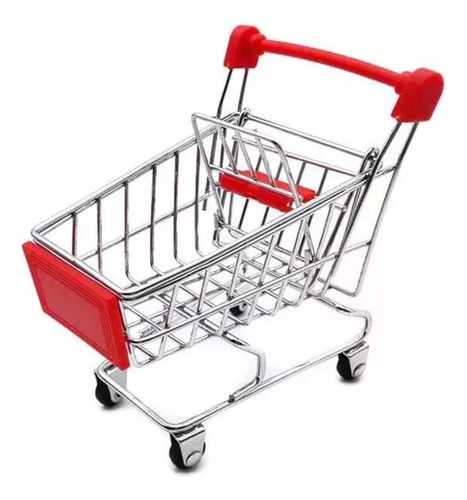 Mini Carrito De Supermercado Juguete Metal Decoracion Niños Color Rojo