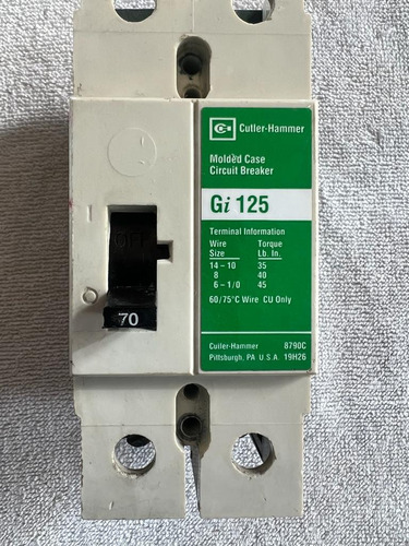 Breaker Gi 2x70 Amp Uso Industrial Cutler Hammer