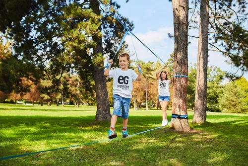 Juego Completo De Slackline De 18 Metros De Largo - Azul