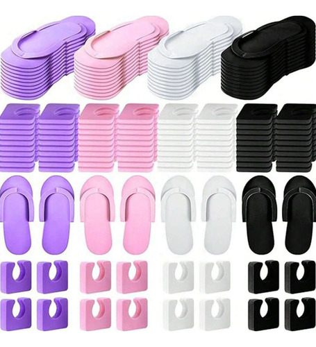 N Kit De 10 Pares De Pantuflas Y Separadores De Dedos