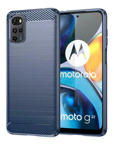 Funda Para Motorola Moto G22 Fibra Carbono Antishock 