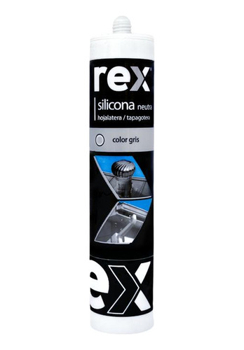 Silicona Neutra Gris 300ml Rex - Rex30360