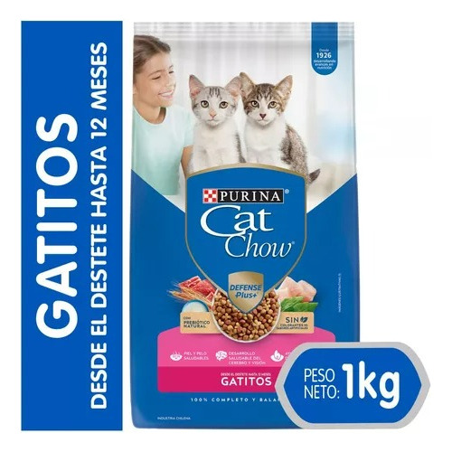  Alimento Gatitos Cat Chow Carne Y Leche 1 Kg