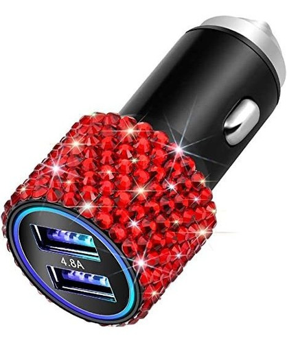 Otostar Cargador De Coche Usb Dual, Salida 4.8a, Bling Crys