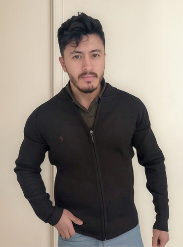 Cardigan Con Cierre Bolsillos Simi Frizada Polo Club