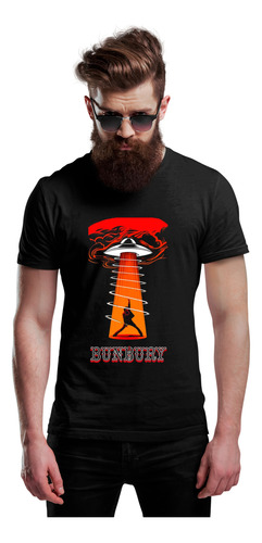 Enrique Bunbury Camiseta Color Negro Disco Flamingos