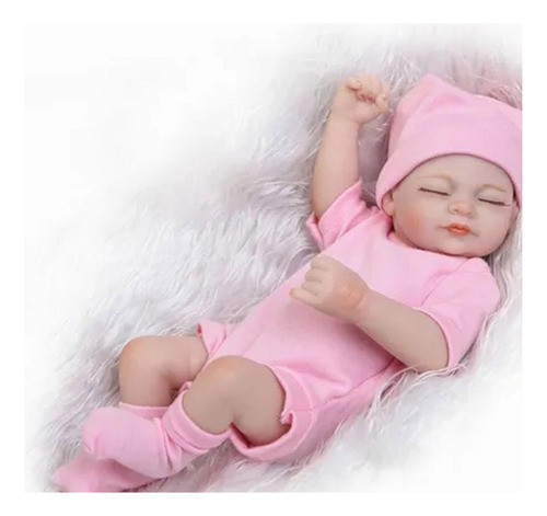 Muñeca De Bebé Reborn De Silicona Con Ropa Rosa .
