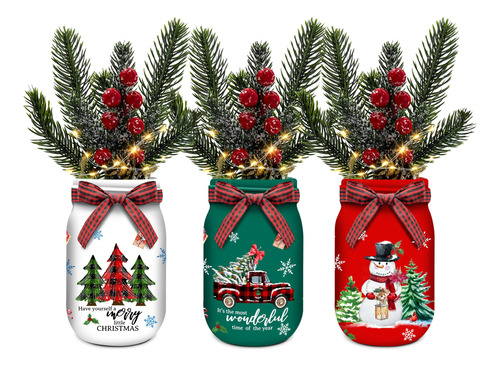 Paquete De 3 Decoraciones De Mesa De Navidad, Botellas De Vi