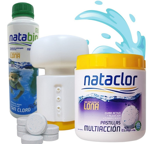 Imagen 1 de 10 de Combo Pastillas Boya + Natabio Kit Piletas Lona Nataclor