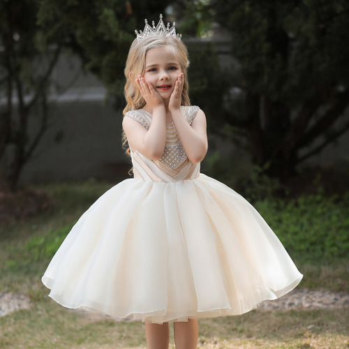 Vestido De Novia Princess Tutu Para Niña Con Lazo De Perlas