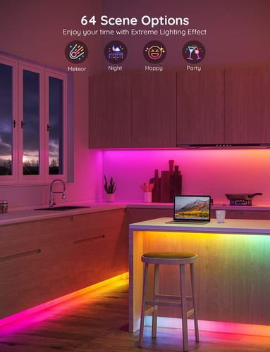 Tira De Luces Led Govee Rgbic De 16.4 Pies Con Bluetooth Que