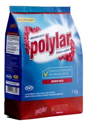 Sabao Em Pó Lava Roupas 1kg Polylar Start Máximo Cuidado Top