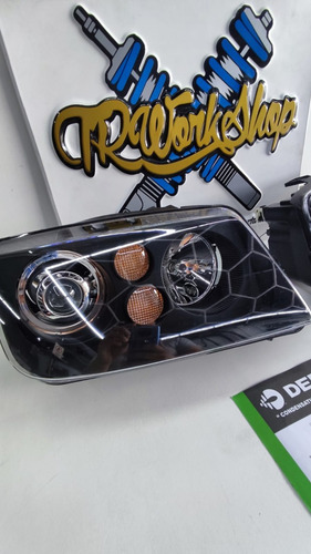 Faros Vw Jetta A4 Mk4 Tipo R Line Black Euro Style Par