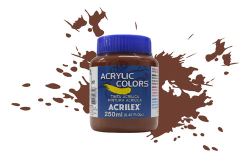 Pintura acrílica Acrilex Colors, 250 ml, color burnt Sienna, 357
