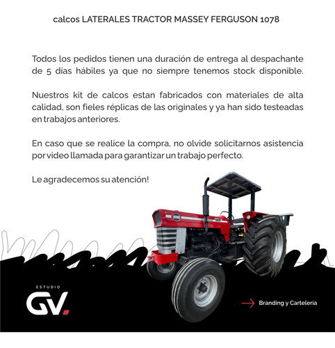 Calcos Massey Ferguson 1078