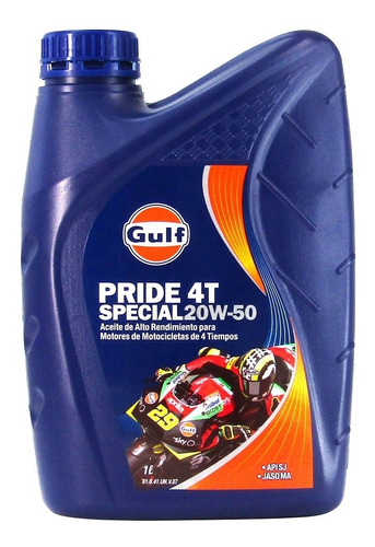 Lubricante Gulf Pride Moto 4t Special 20w50  Mineral 1l Bote