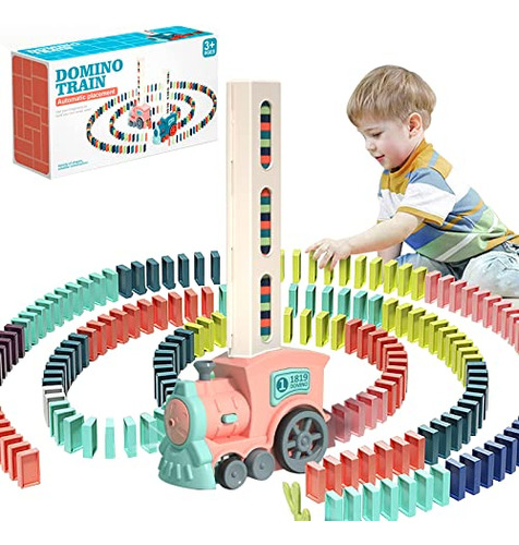 Juego De Juguetes De Tren De Dominó Para Niños (rosa) - 80