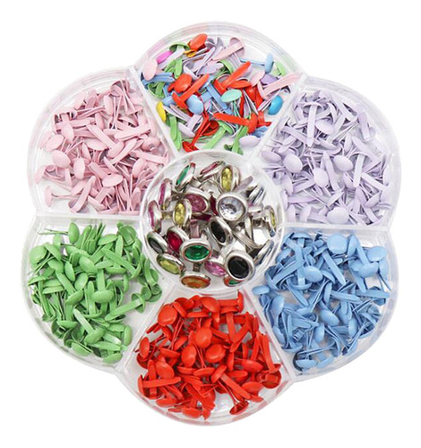 300 unidades mini brads ordenados colores ronda brad trazos pastel brads para scrapbooking 