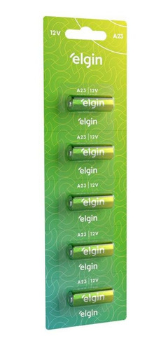 5 Pilhas Baterias Elgin 12v A23 Controle Portão Alarme