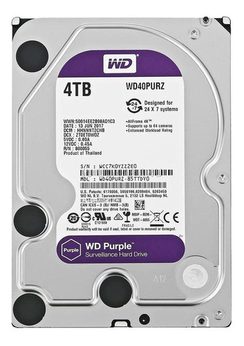 Disco Duro Wd Purple 4tb Sata 3,5 Para Vigilancia Loi Chile