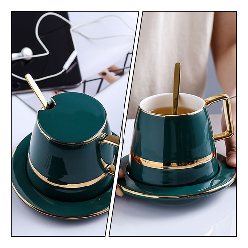 1 Juego De Tazas De Café De Cerámica Con Platillo Para Café