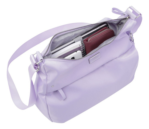 Totto Bolsa De Dama - Mujer Crossbody Satchel Ade231 Color Violeta Diseño de la tela Lisa