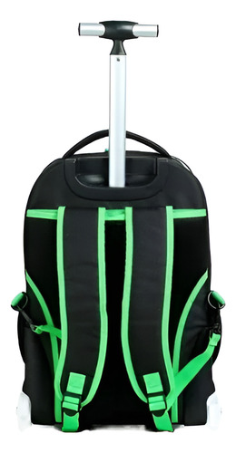 Mochila Escolar Aeropostale Con Ruedas Luminosas 47 X 34 X 21 Cm Color Negro Diseño De La Tela Liso