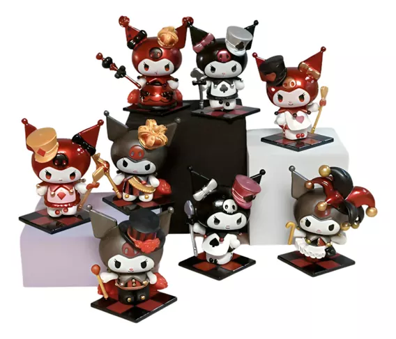 Set 8 Figuras Sanrio Kuromi Poker Kingdom Arlequin Coleccion